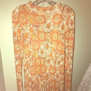 Free People orange patterned tunic